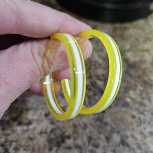 Plastic Yellow Earrings